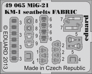 Ceintures de sécurité Eduard 49065 MiG-21 KM-1 en tissu, échelle 1/48 – Bild 2