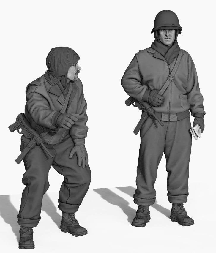 Panzer Art FI35-140 Tankistes de l&amp;#39;armée américaine dans les Ardennes, set 1/35