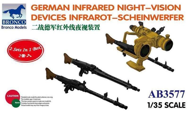 Bronco AB3577 APPAREILS DE VISION NOCTURNE INFRAROUGE ALLEMAND INFRAROT-SCHEINWERFER 1/35