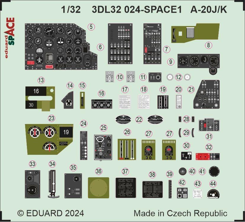 Maquettes Eduard 3DL32024 A-20J/K Space Hong Kong au 1/32  – image 4