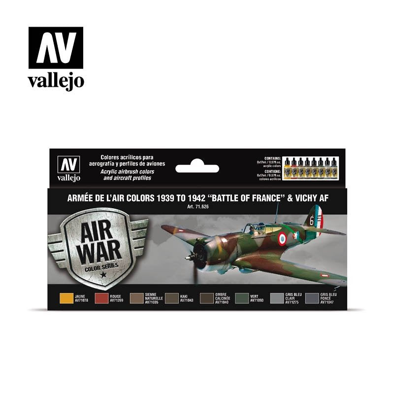 Vallejo 71626 Armée De L'air Couleurs 1939-1942 Bataille de France &amp; Vichy AF 8x17ml