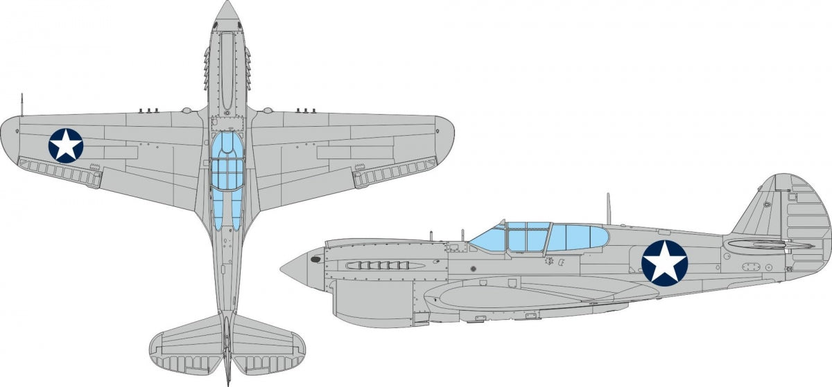 Eduard EX1120 P-40E Insigne national américain circulaire EDUARD 1/48