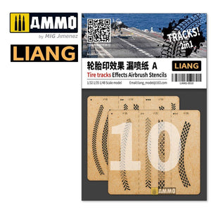 Pochoirs pour aérographe Liang 0010 Effets de traces de pneus A