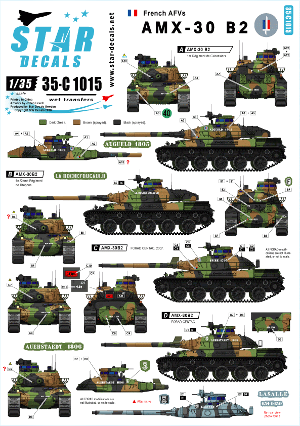 Star Decals 35-C1015 AMX-30 B2 français 1/35