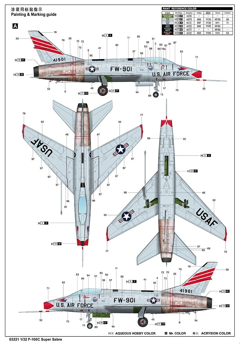 Trumpeter 03221 F-100C Super Sabre 1/32 – image 6