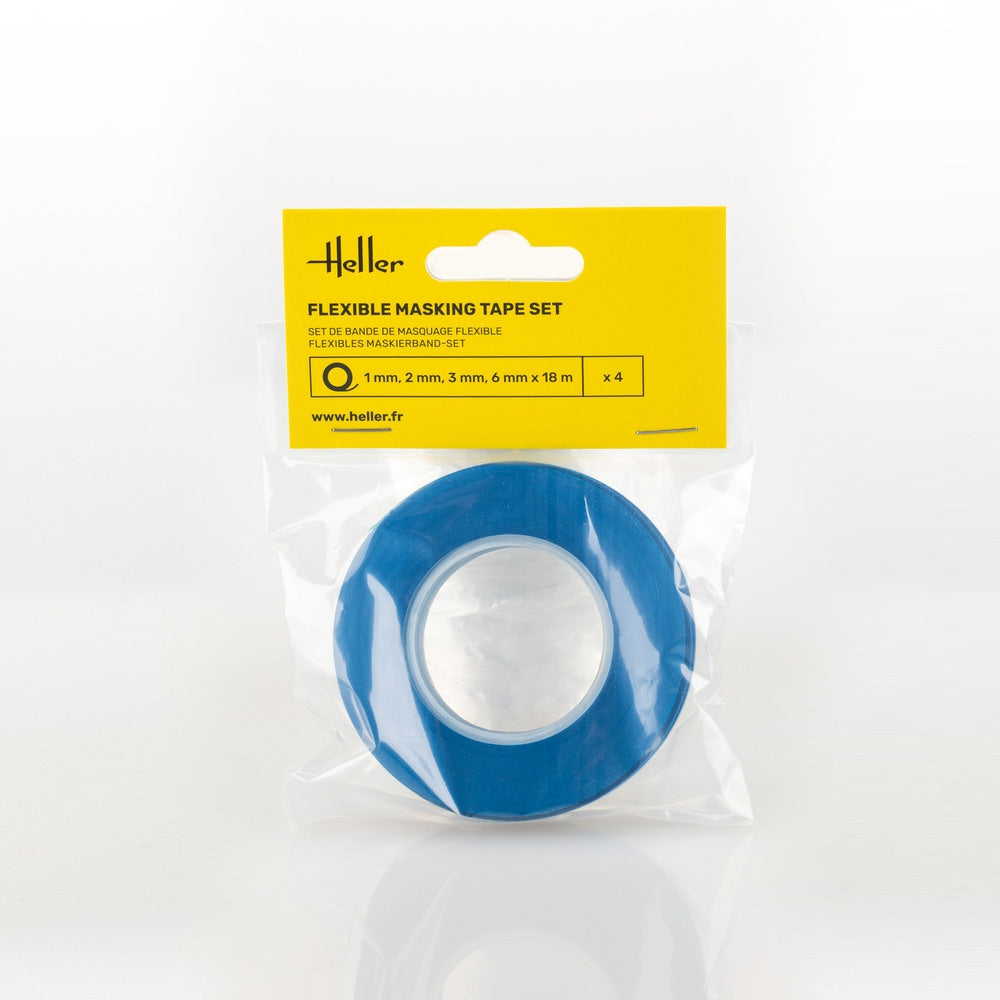 Ensemble de ruban de masquage flexible Heller 99014 (1, 2, 3, 6 mm x 18 m)