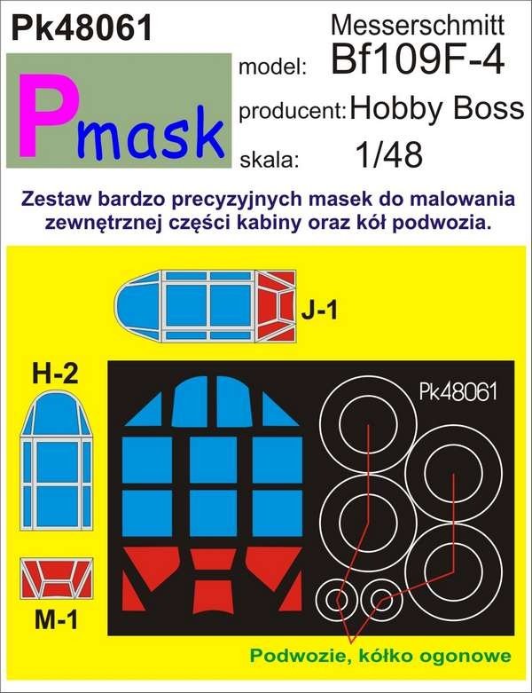 Masque P PK48061 MESSERSCHMITT BF109F (HOBBY BOSS) (1/48)