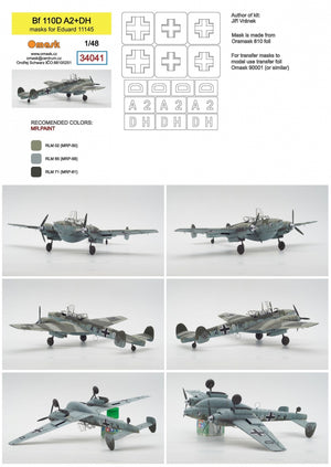 Omask 34041 Bf 110D A2+DH (pour Eduard 11145) 1/48 – Bild 2