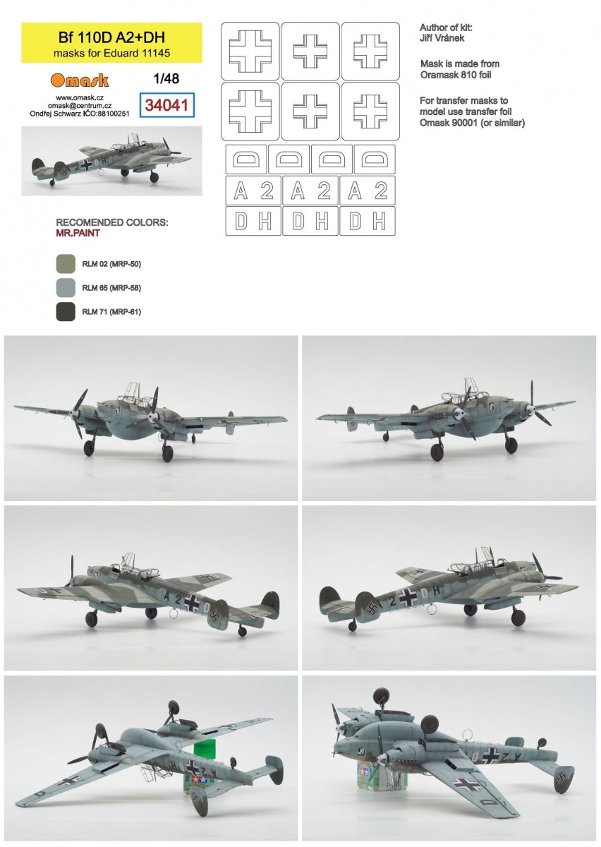 Omask 34041 Bf 110D A2+DH (pour Eduard 11145) 1/48 – Bild 2