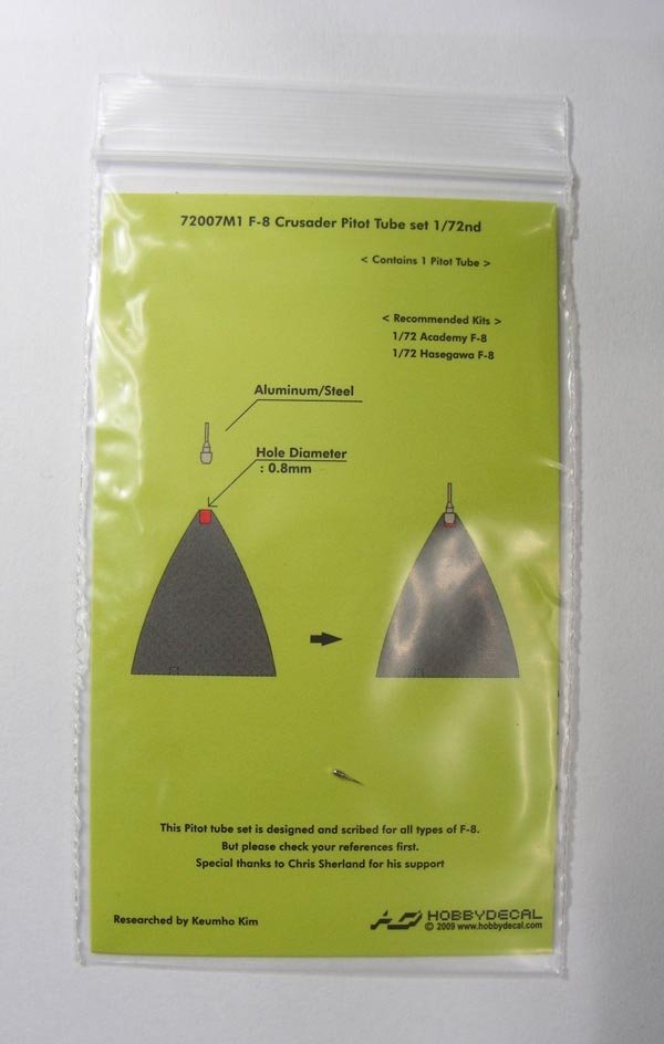 HobbyDecal MT72007V1 Ensemble de tubes Pitot F-8 1/72