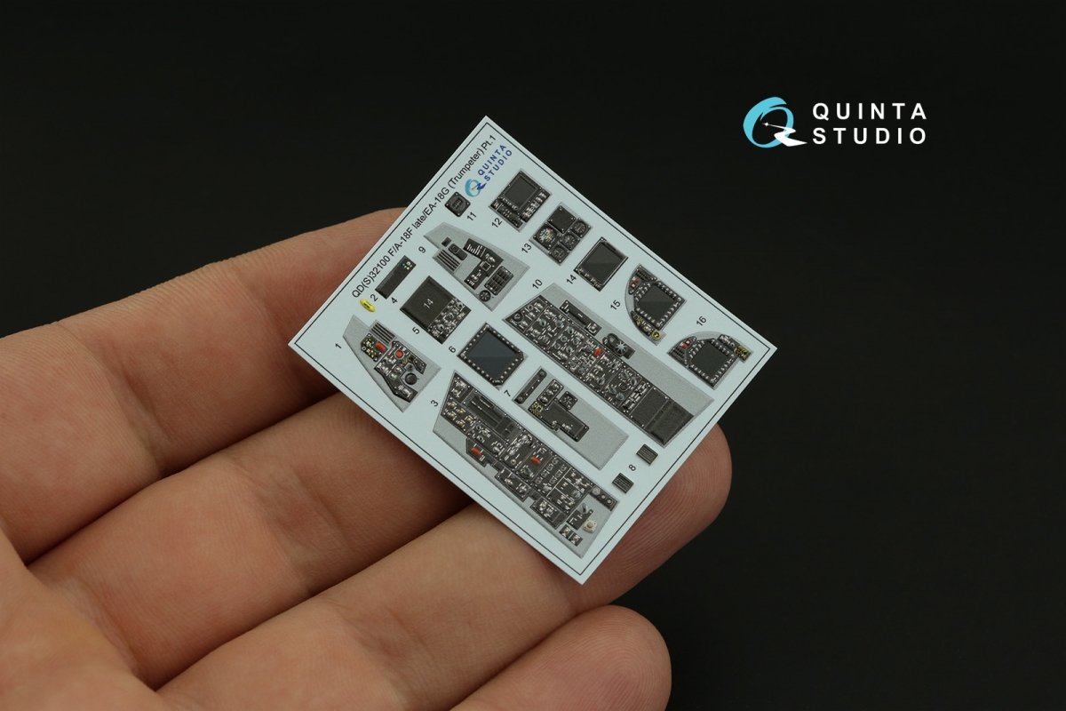 Quinta Studio QD32100 F/A-18F late / EA-18G 3D-Printed &amp;amp; coloured Interior on decal paper (Trumpeter) 1/32 – zdjęcie 5