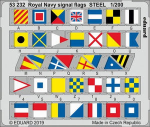 Pavillons de signalisation de la Royal Navy Eduard 53232, acier, échelle 1/200