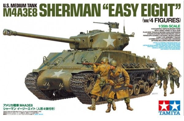 Tamiya 25175 Char moyen américain M4A3E8 Sherman Easy Eight (1/35)