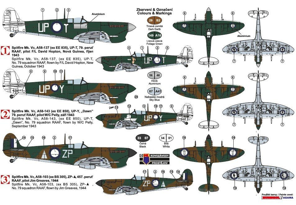 Kovozavody Prostejov KPM0147 Spitfire Mk.Vc &amp;quot;en service RAAF&amp;quot; 1/72 – Bild 2