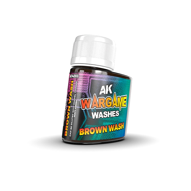 AK Interactive AK14203 BROWN WASH – SÉRIE WARGAME 35 ml