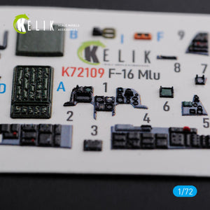 Décalcomanies 3D intérieures KELIK K72109 pour maquette Revell au 1/72 du F-16 MLU – image 2
