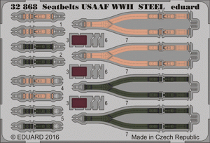 Ceintures de sécurité Eduard 32868 USAAF Seconde Guerre mondiale Acier 1/32