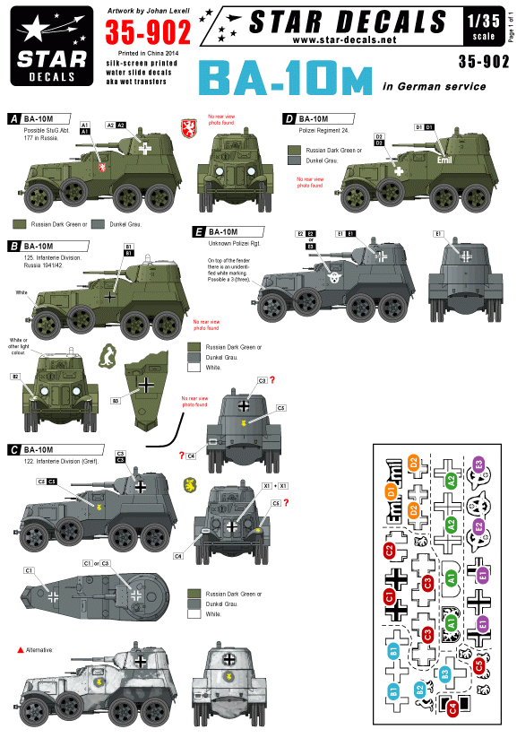 Star Decals 35-902 BA-10M en service allemand 1/35