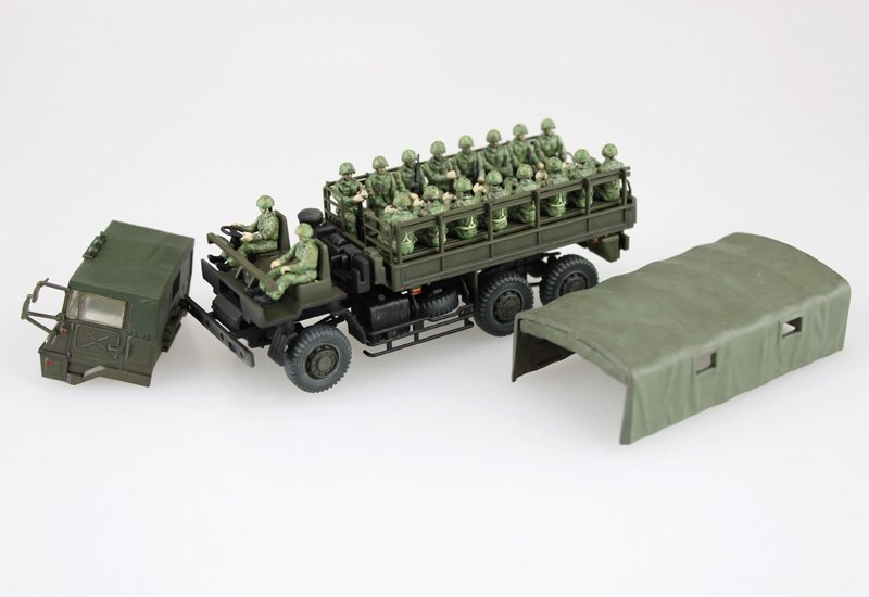Camion Type 73 des Forces d&amp;#39;autodéfense japonaises (JGSDF) Aoshima 01209 avec figurines (20 pièces) à l&amp;#39;échelle 1/72 – Bild 6