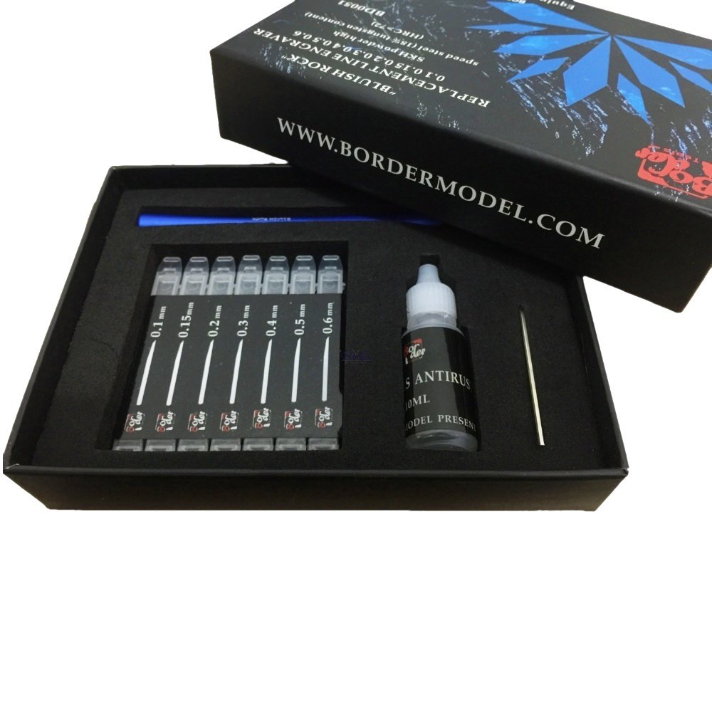 Graveur de ligne de rechange pour modèle de bordure BD0051 - Ensemble bleu