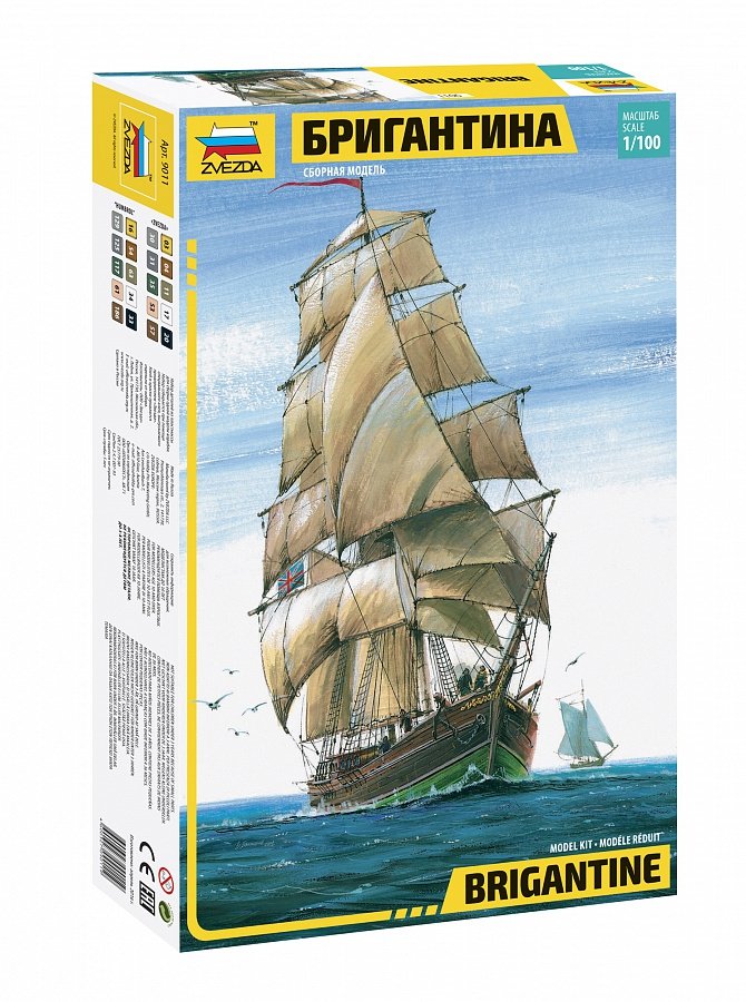 Zvezda 9011 Brigantine Voilier à deux mâts 1/100