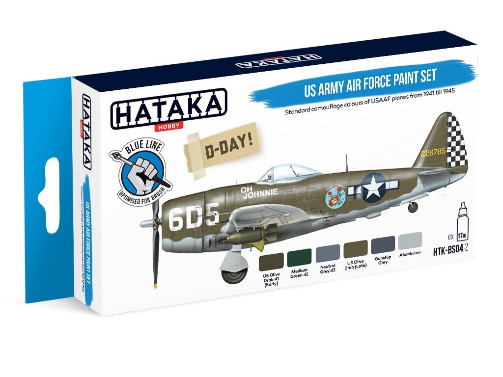 Hataka HTK-BS04.2 - Coffret de peinture US Army Air Force (6 x 17 ml)