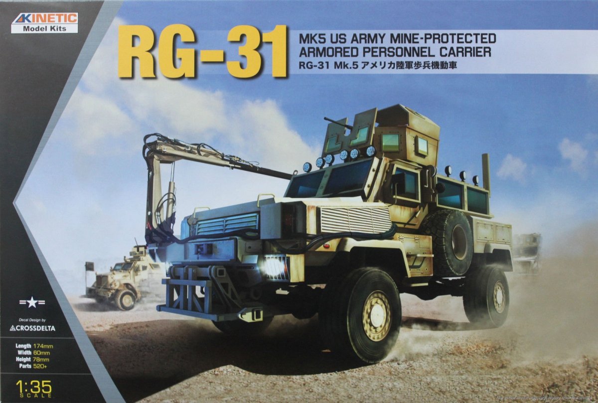 Kinetic K61015 RG-31 Mk.5 Véhicule blindé de transport de troupes protégé contre les mines de l'armée américaine 1/35