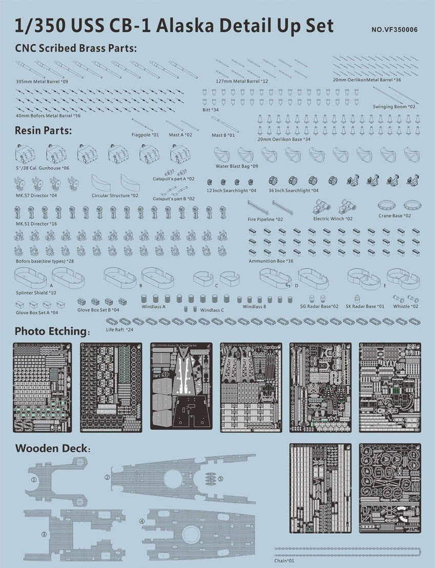Kit de détails Very Fire VF350006 USS CB-1 Alaska (Hobby Boss 86513) 1/350 – image 4
