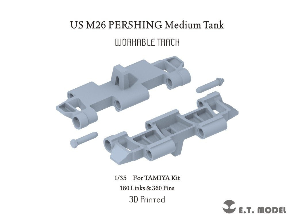 ET Model P35-058 US M26 PERSHING Char moyen Chenilles fonctionnelles (Impression 3D) 1/35