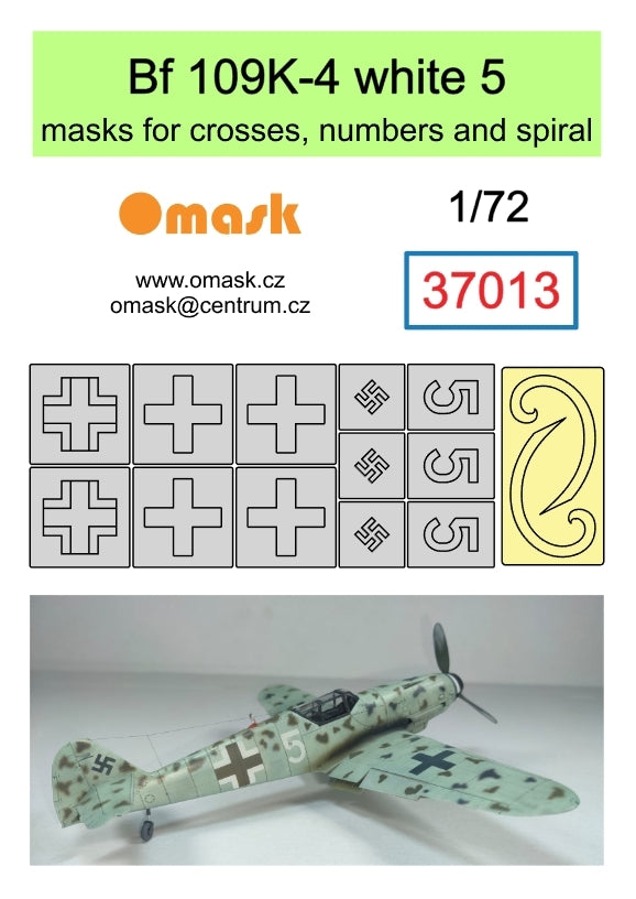Omask 37013 Bf 109K-4 blanc 5 (masques pour croix, chiffres et spirale) 1/72
