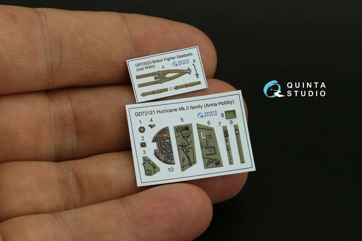 Intérieur coloré imprimé en 3D sur papier décalcomanie pour la famille Hurricane Mk.II (Quinta Studio QD72121) (Arma Hobby) à l&amp;#39;échelle 1/72 – Bild 10
