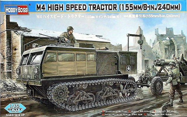 Hobby Boss 82408 M4 Tracteur haute vitesse 155 mm/8 po/240 mm (1/35)
