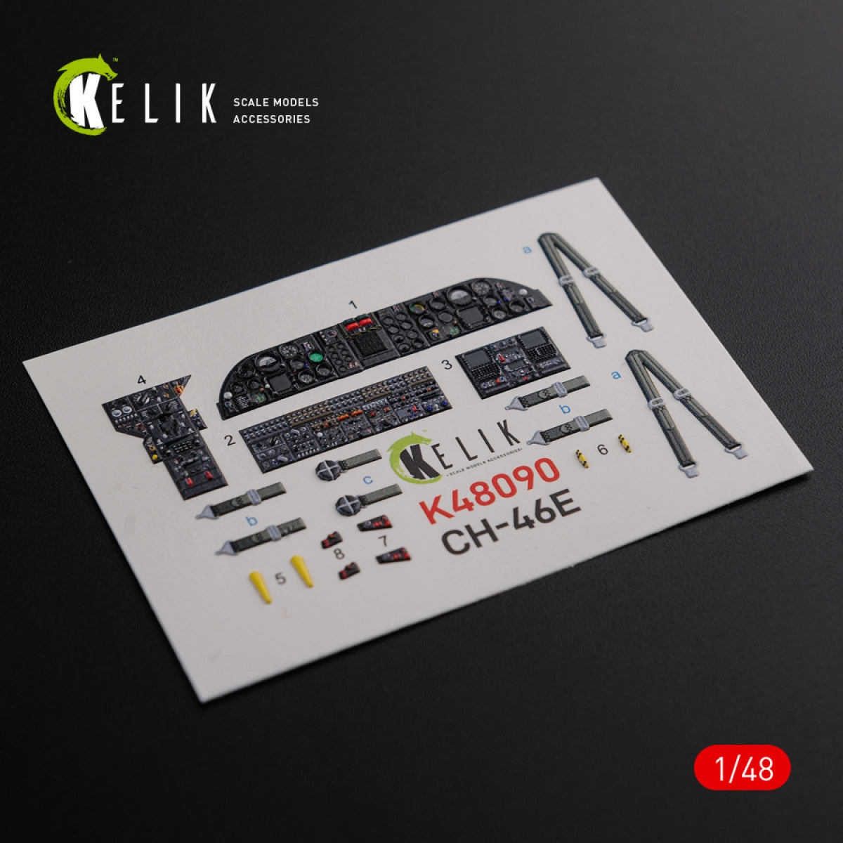 Décalcomanies 3D intérieures KELIK K48090 CH-46E pour maquette Academy au 1/72