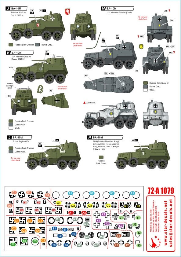 Star Decals 72-A1079 BA-10M et BA-20M. Échelle 1/72 – image 2