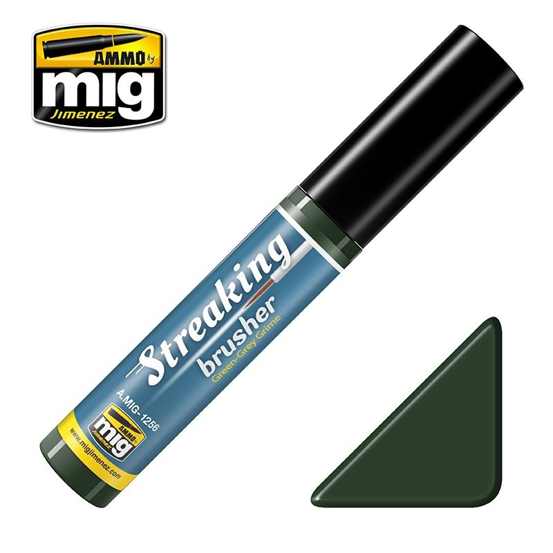 Munitions de Mig Jimenez 1256 Streaking Brusher Vert Gris Grime