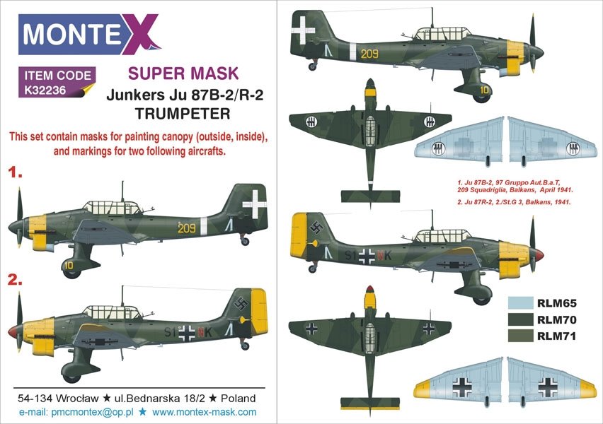 Montex K32236 Ju 87B-2 &amp; R-2 1/32