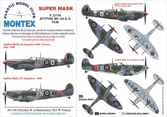 Montex K32134 Spitfire MkVIII et IX au 1/32 
