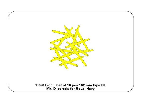 Aber 350L-33 Ensemble de 16 canons de 102 mm type BL Mk.IX pour la Royal Navy (1/350) – immagine 6