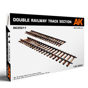 AK Interactive AK35011 SECTION DE VOIE FERROVIAIRE DOUBLE – TRAMO DOBLE DE VIA FERREA 1/35