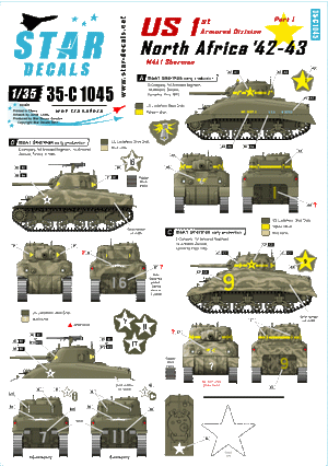 Star Decals 35-C1045 États-Unis en Afrique du Nord 1942-43 # 1 1/35