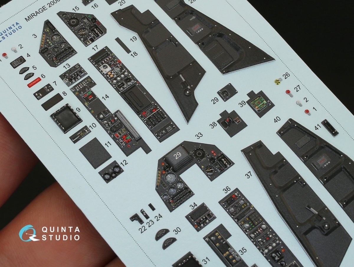 Intérieur imprimé en 3D et coloré sur papier décalcomanie pour le kit Kitty Hawk (Quinta Studio QD32013 Mirage 2000N) à l&amp;#39;échelle 1/32  – image 4