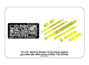 Canon Aber 35L-118 pour mitrailleuse lourde russe de 12,7 mm DShK, version après la Seconde Guerre mondiale (T-54/55 ; BTR-60APC) (1/35) – image 20