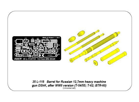 Canon Aber 35L-118 pour mitrailleuse lourde russe de 12,7 mm DShK, version après la Seconde Guerre mondiale (T-54/55 ; BTR-60APC) (1/35) – image 20