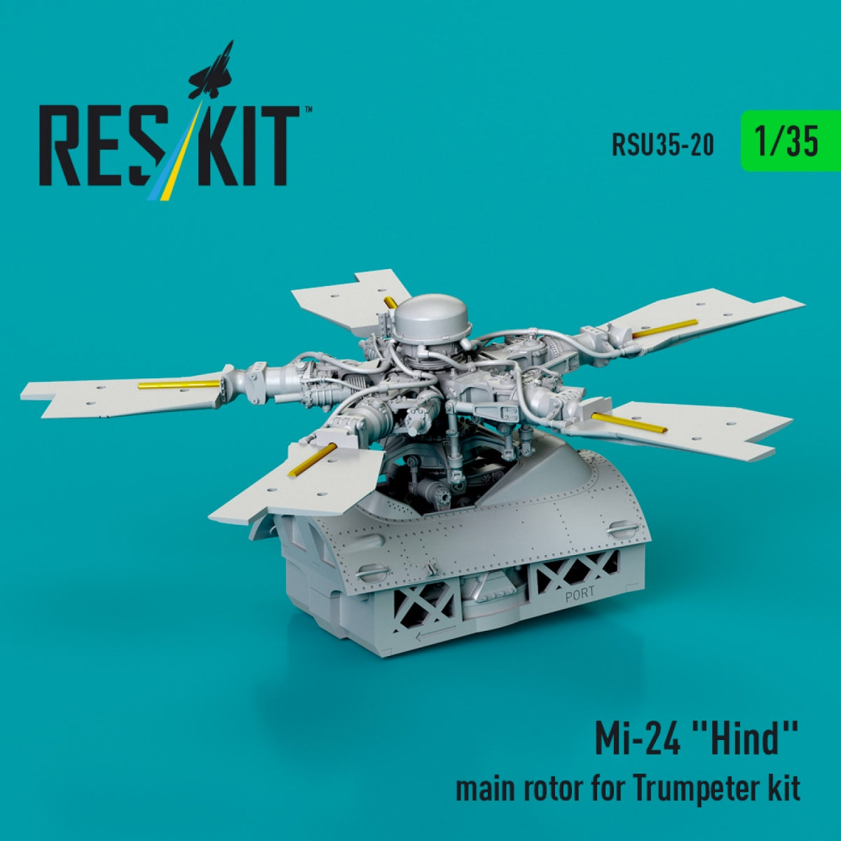 RESKIT RSU35-0020 Rotor principal Mi-24 « Hind » pour maquette Trumpeter (impression 3D) 1/35