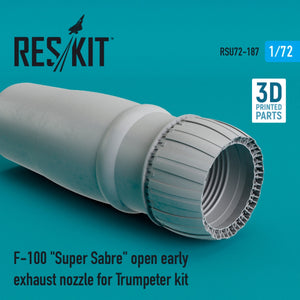 RESKIT RSU72-0187 F-100 « SUPER SABER » TUYÈRE D&amp;#39;ÉCHAPPEMENT OUVERTE (VERSION RAPIDE) POUR MAQUETTETER 1/72