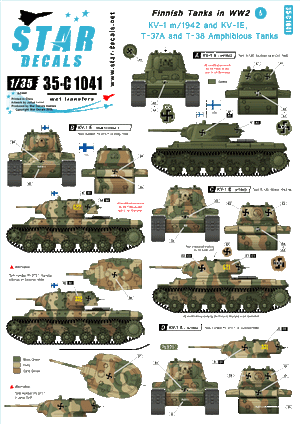 Star Decals 35-C1041 Chars finlandais de la Seconde Guerre mondiale n° 5 1/35
