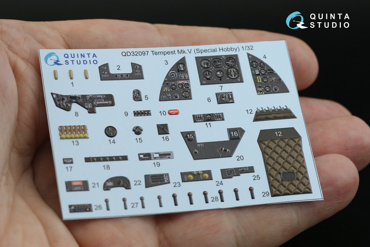 Intérieur imprimé en 3D et coloré sur papier décalcomanie Quinta Studio QD32097 Tempest Mk.V (Special Hobby/Revell) 1/32 – image 7