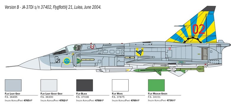 Italeri 2785 SAAB JA 37/AJ 37 VIGGEN 1/48 – immagine 3