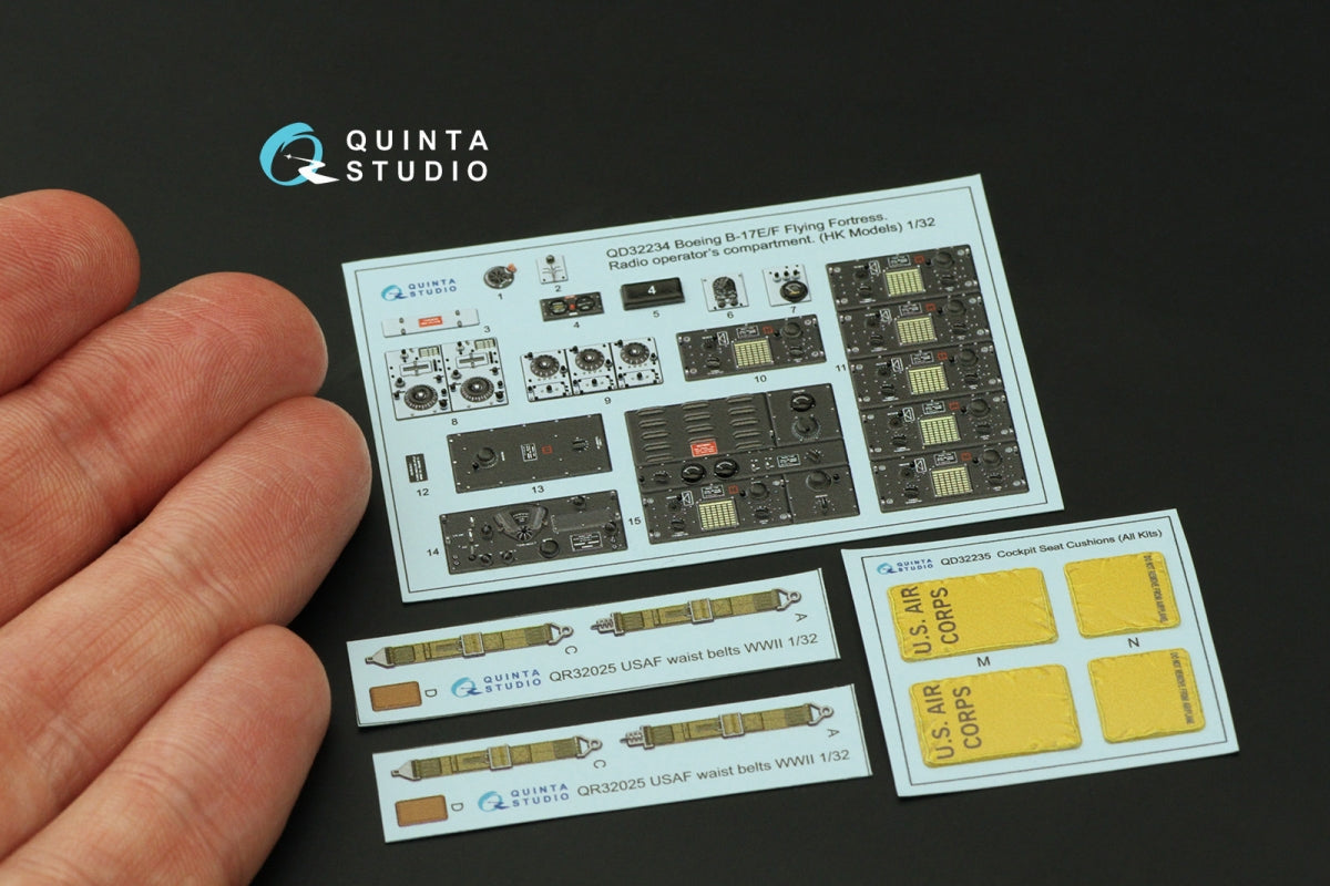 Quinta Studio QD32234 - Compartiment de l&amp;#39;opérateur radio pour Boeing B-17E/F. Intérieur coloré imprimé en 3D sur papier décalcomanie (HK models) à l&amp;#39;échelle 1/32. – Bild 3