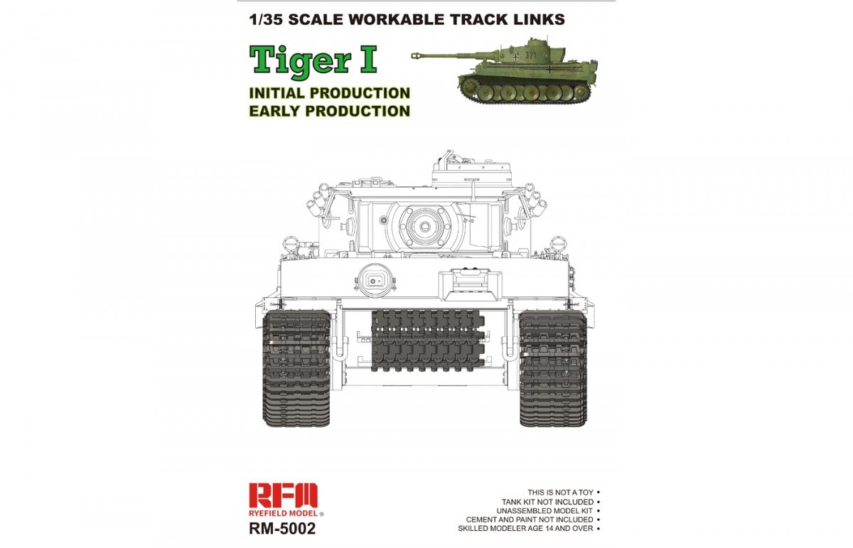 Rye Field Maquette 5002 Tiger I Chenilles fonctionnelles 1/35